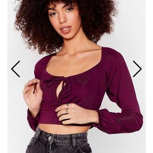 SWEET ON YOU TIE FRONT TOP